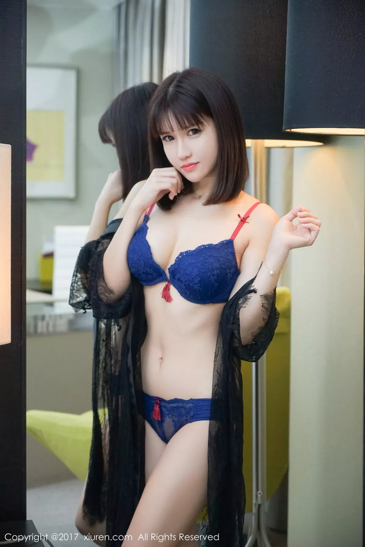 秀人集.com_[XiuRen秀人网]No.697_女神K8傲娇萌萌Vivian黑色薄纱秀完美身材傲人美胸写真48P