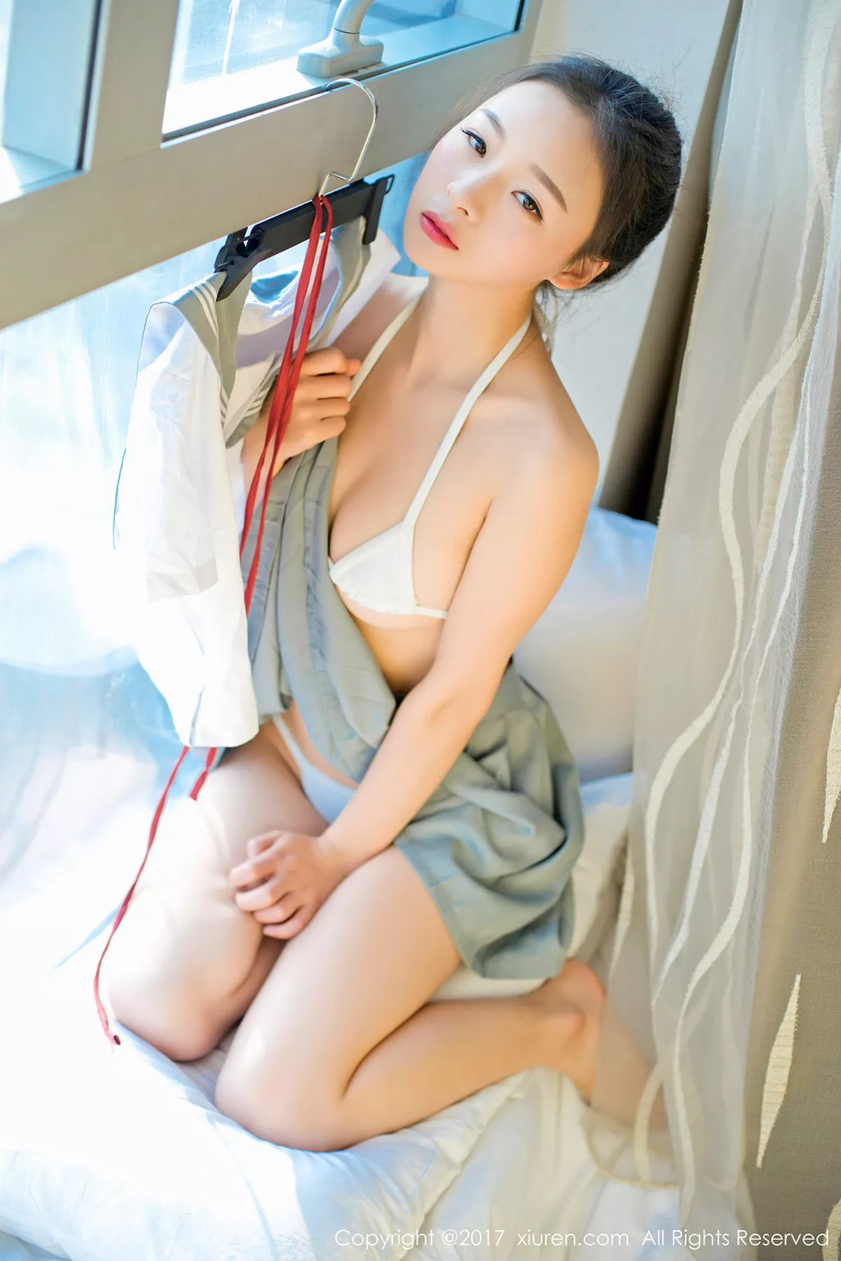 秀人集.com_[XiuRen秀人网]No.680_羌族小美女尤Una娜性感白色三点式内衣秀完美身材迷人写真61P
