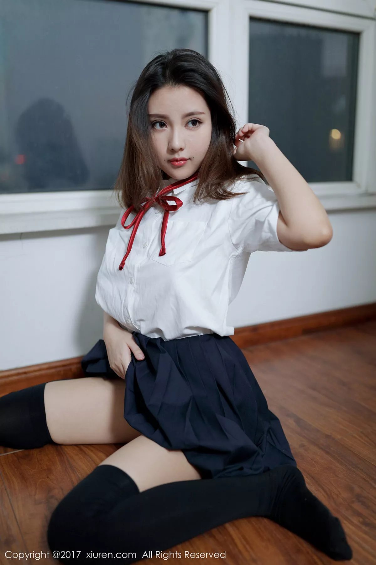 秀人集.com_[XiuRen秀人网]No.726_嫩模小魔女奈奈性感学生装秀真空美乳草莓内裤迷人写真42P