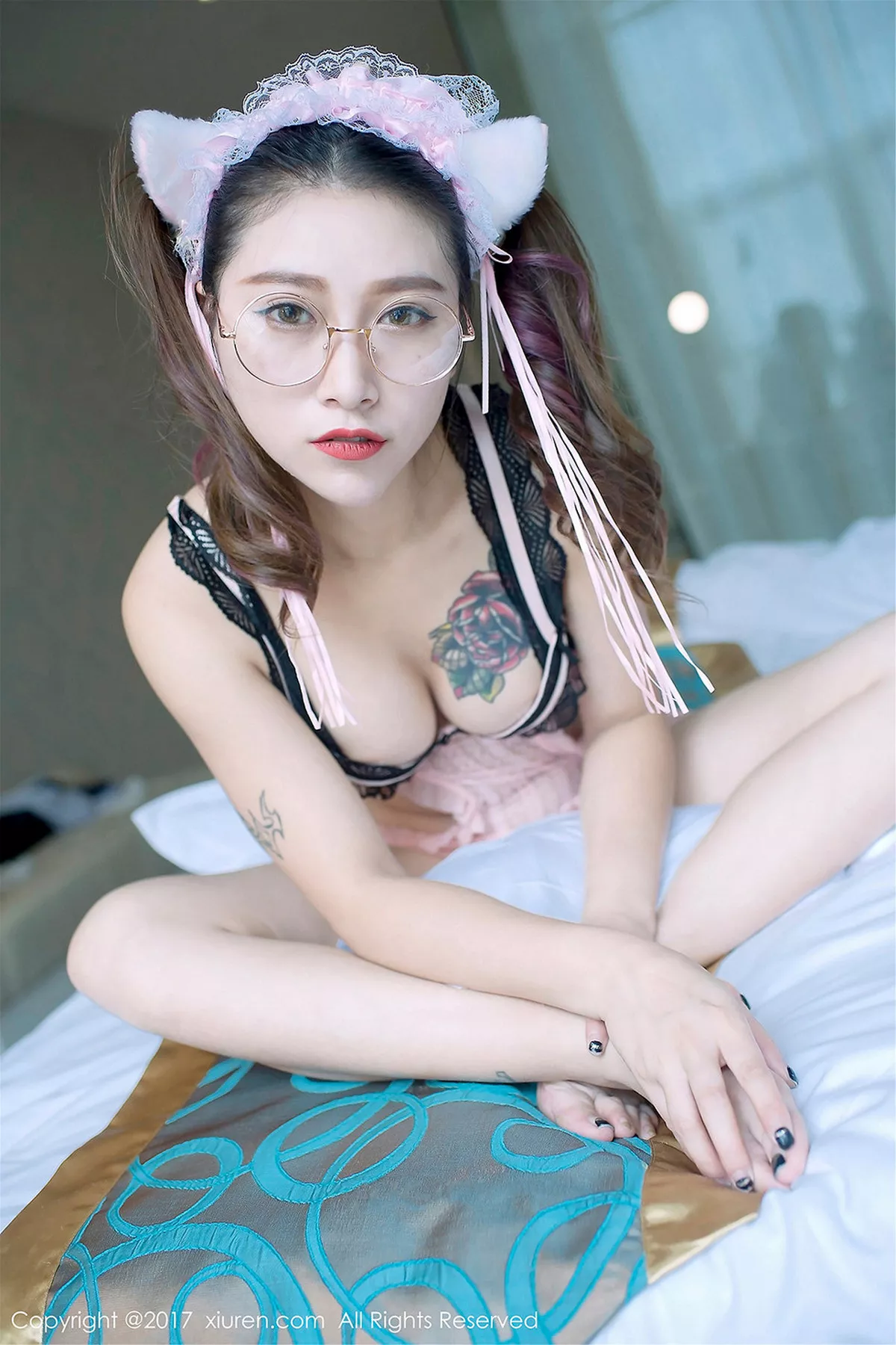秀人集.com_[XiuRen秀人网]No.786_嫩模杜花花粉色蕾丝猫情趣比基尼居家捆绑艺撩人诱惑写真54P