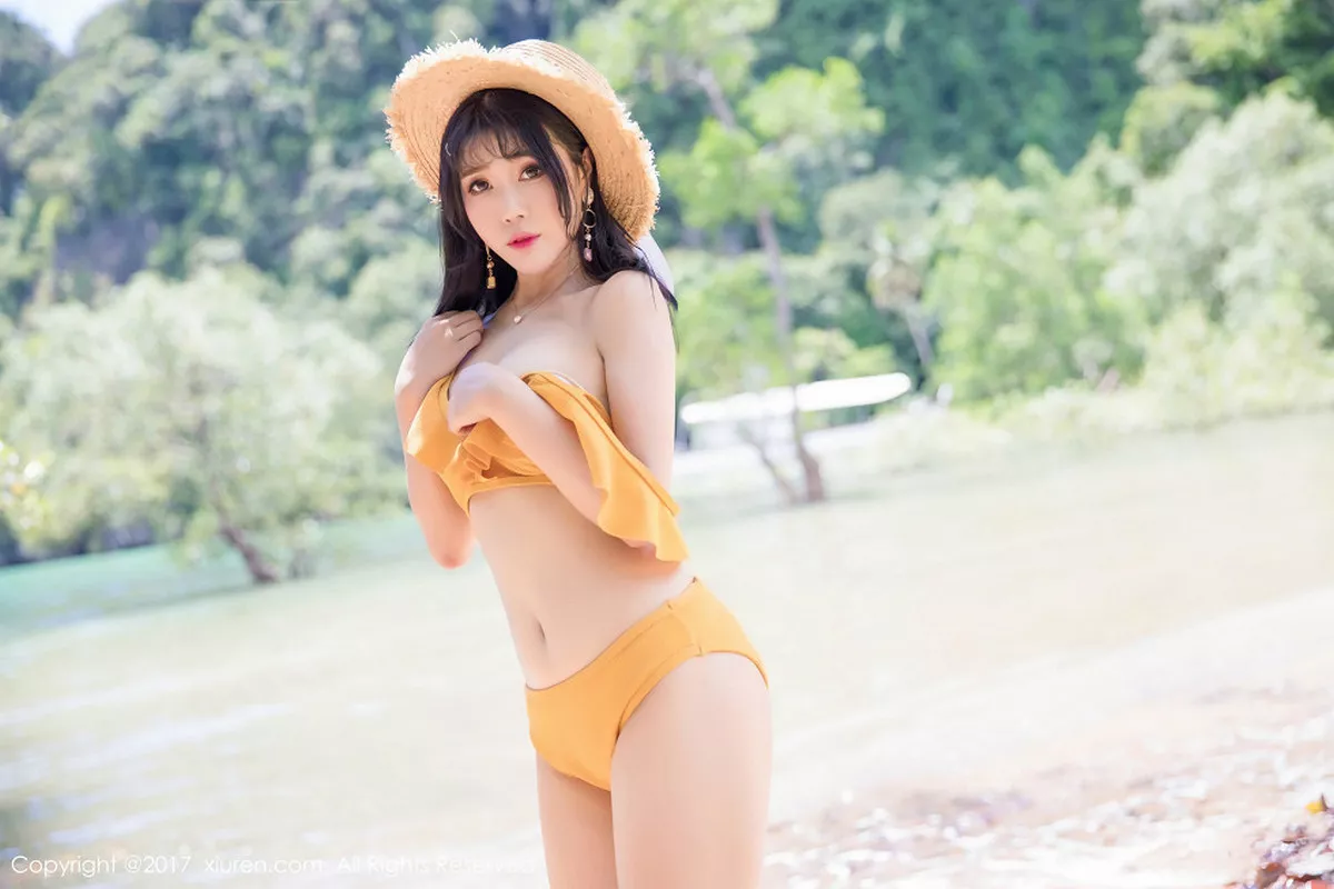 秀人集.com_[XiuRen秀人网]No.855_嫩模兜豆靓Youlina甲米旅拍户外比基尼+薄纱湿身诱惑写真48P
