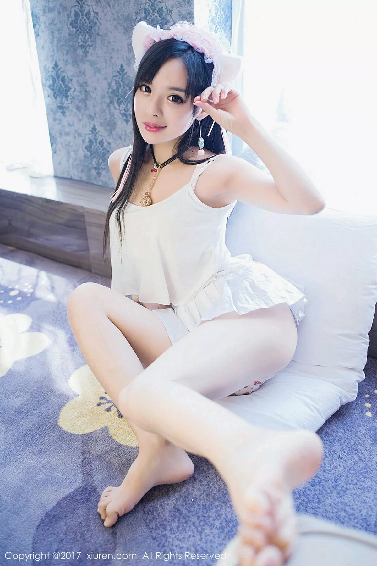 秀人集.com_[XiuRen秀人网]No.874_嫩模柠檬baby居家白色吊带猫女郎+日系体操服完美诱惑写真47P