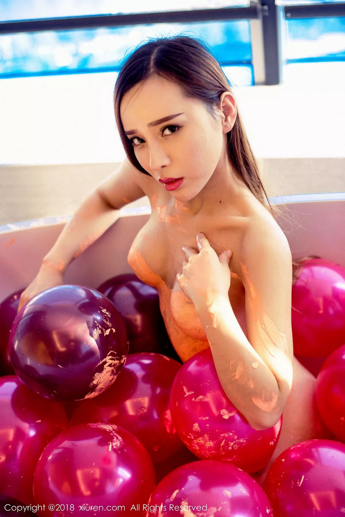 秀人集.com_[XiuRen秀人网]No.894_嫩模艾小青日系猫仆装+大尺度人体彩绘丰乳细腰火辣诱惑写真46P