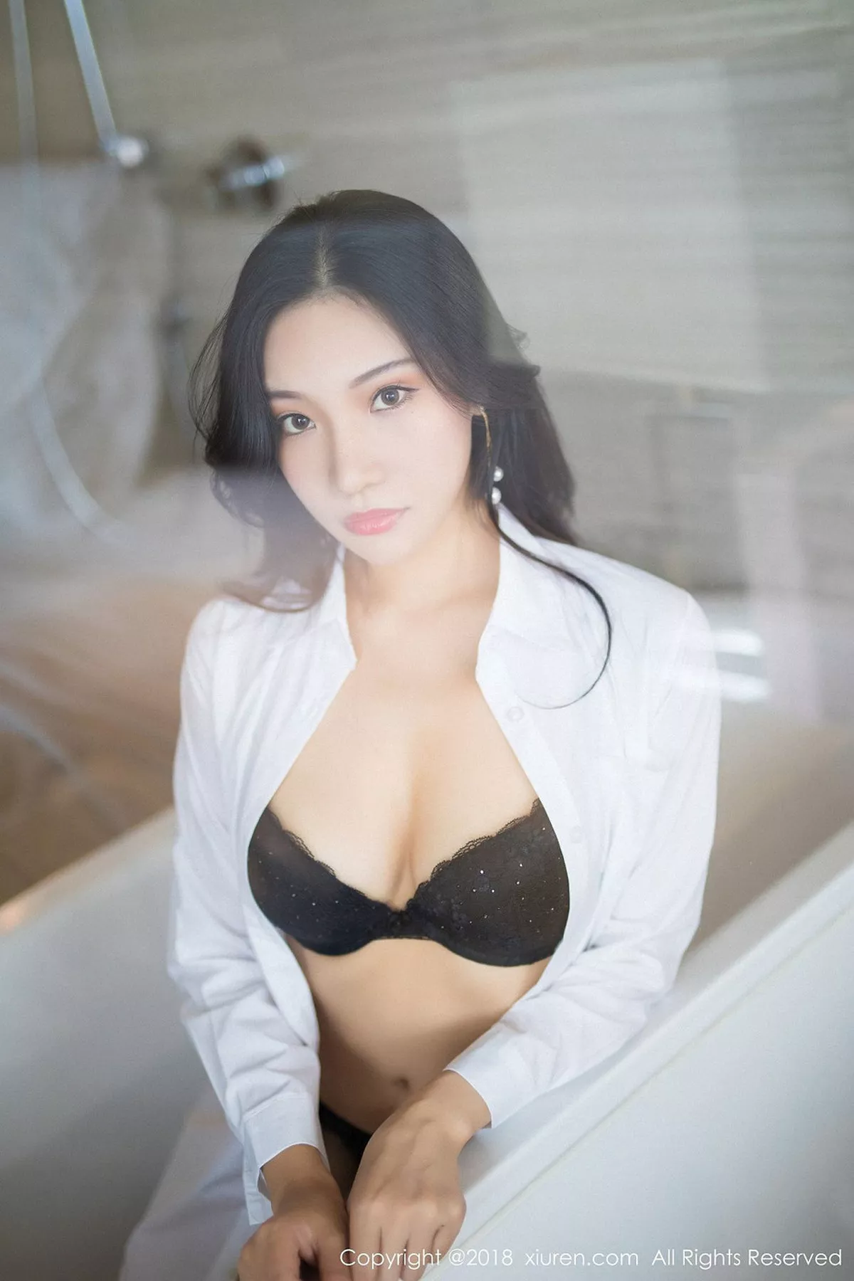 秀人集.com_[XiuRen秀人网]No.893_嫩模小狐狸Sica性感黑色女仆装+浴室透视内衣诱惑写真45P