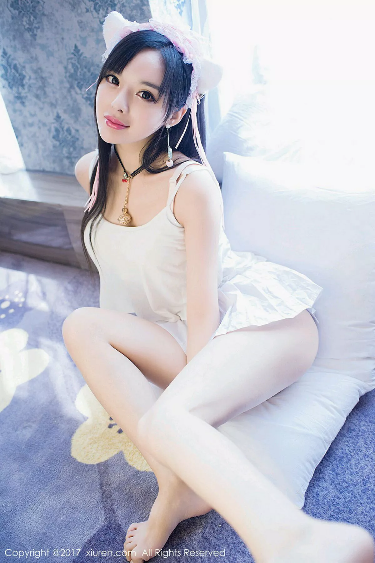 秀人集.com_[XiuRen秀人网]No.874_嫩模柠檬baby居家白色吊带猫女郎+日系体操服完美诱惑写真47P