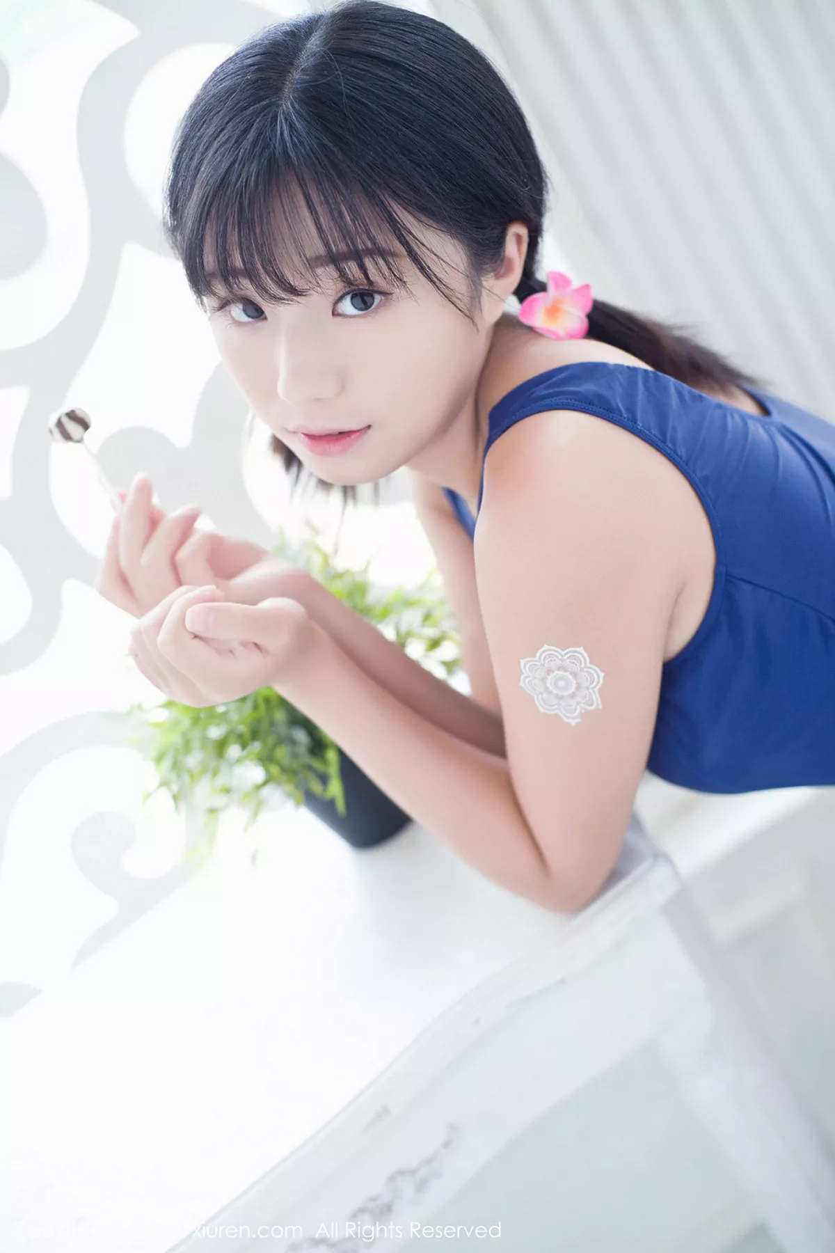 秀人集.com_[XiuRen秀人网]No.950_嫩模仓井优香日系蓝色体操服+性感白色内衣秀完美身材诱惑写真45P