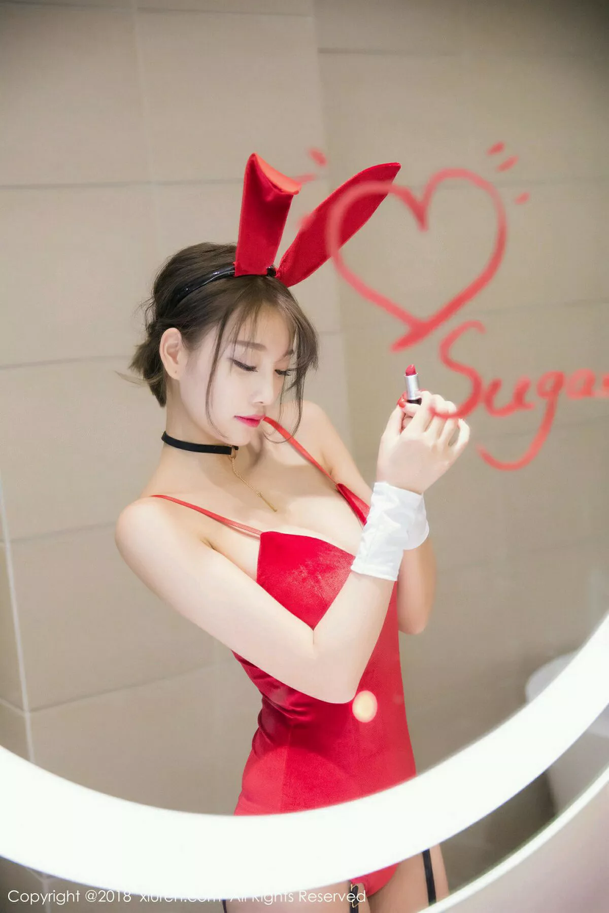 秀人集.com_[XiuRen秀人网]No.1033_甜美女神杨晨晨sugar浴室里粉红吊带衣湿身透视诱惑写真53P