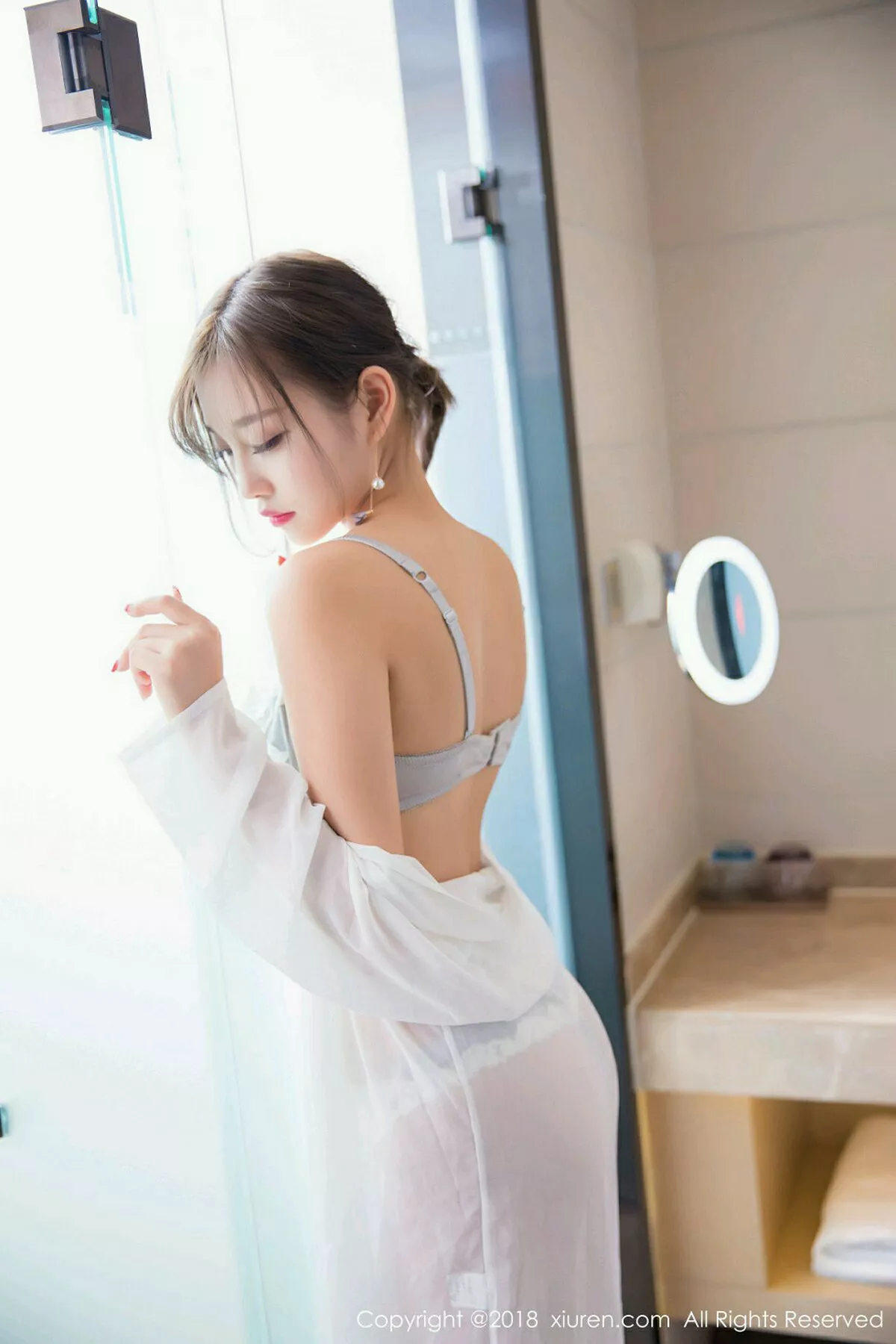 秀人集.com_[XiuRen秀人网]No.1033_甜美女神杨晨晨sugar浴室里粉红吊带衣湿身透视诱惑写真53P