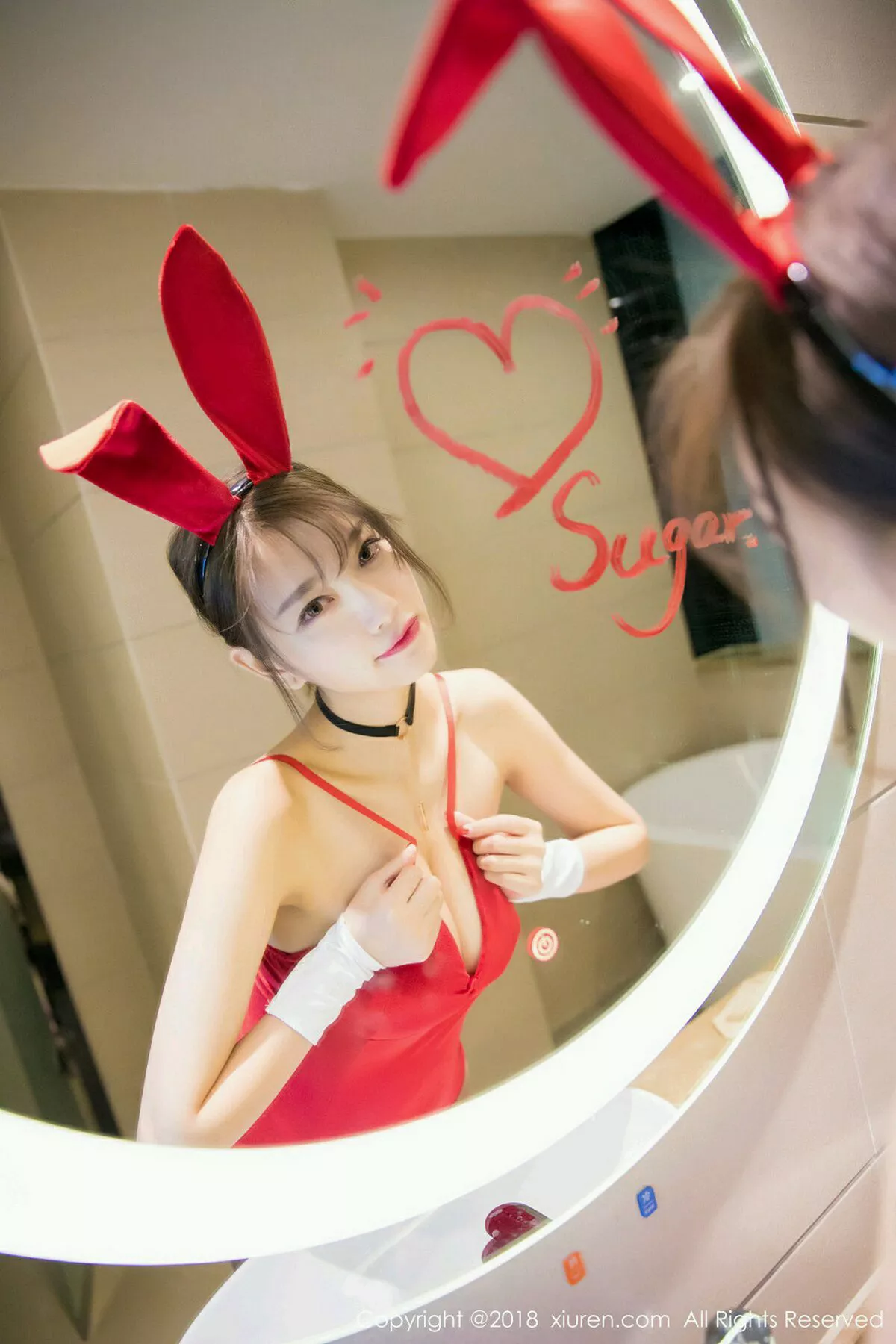秀人集.com_[XiuRen秀人网]No.1033_甜美女神杨晨晨sugar浴室里粉红吊带衣湿身透视诱惑写真53P