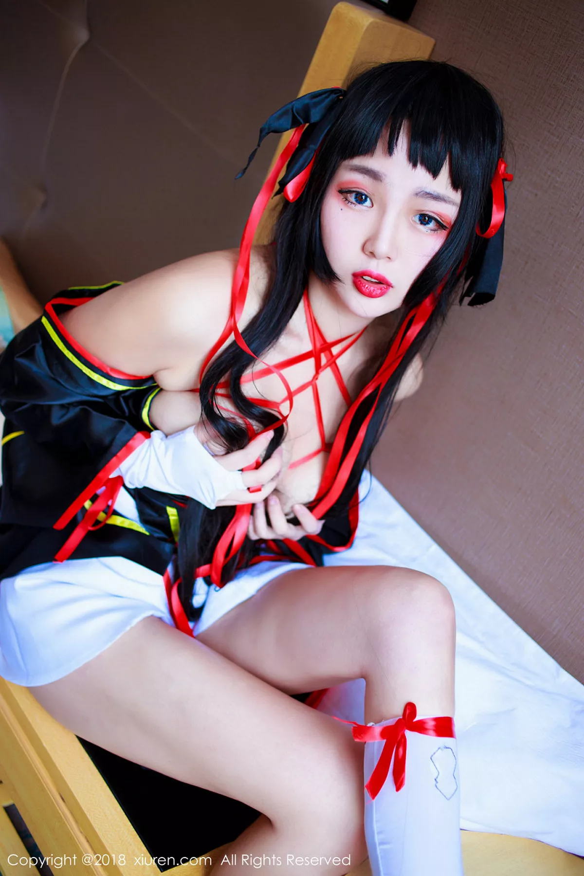秀人集.com_[XiuRen秀人网]No.1118_嫩模米粒米粒私房COS露豪乳红色血滴子遮点极致诱惑写真50P