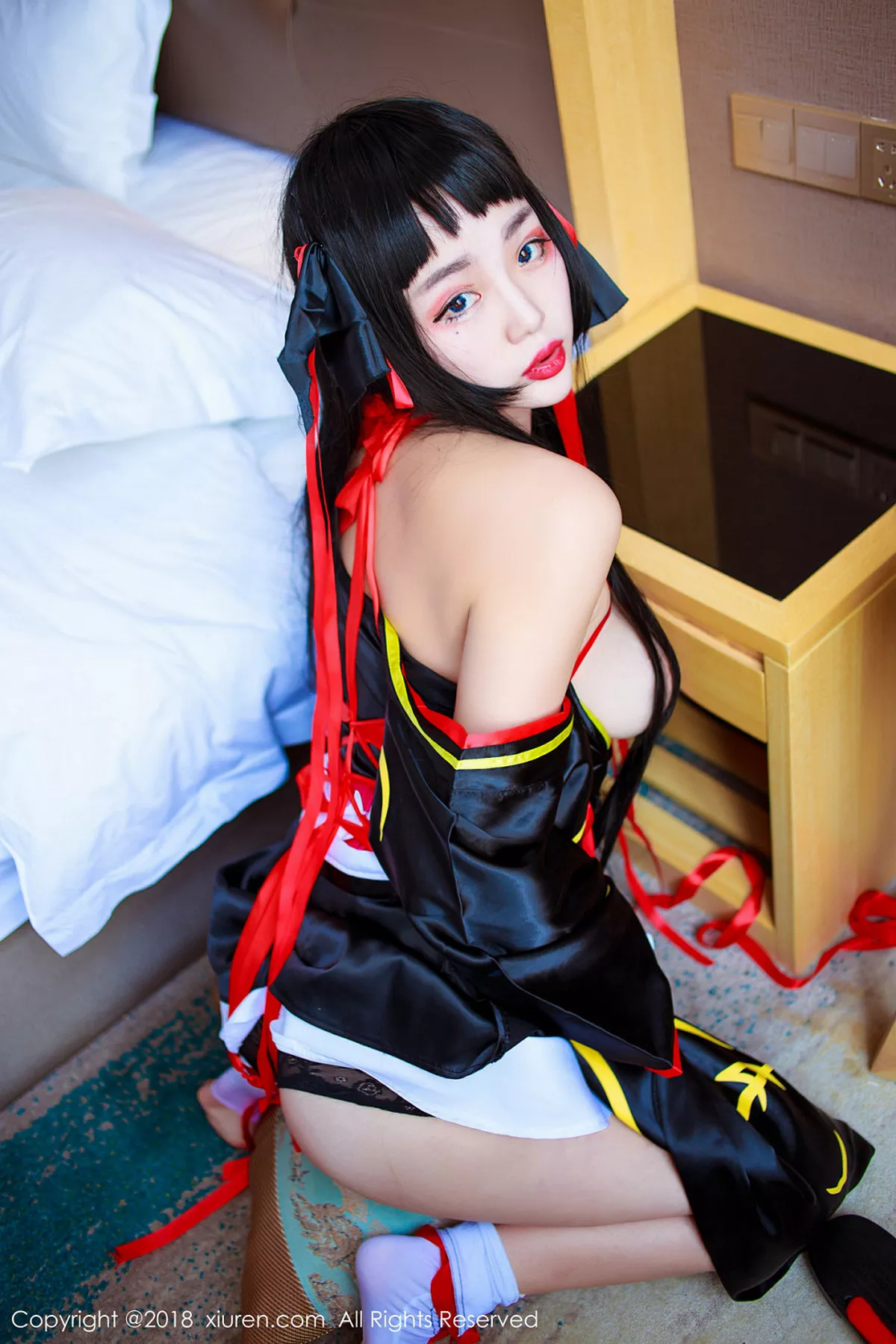 秀人集.com_[XiuRen秀人网]No.1118_嫩模米粒米粒私房COS露豪乳红色血滴子遮点极致诱惑写真50P