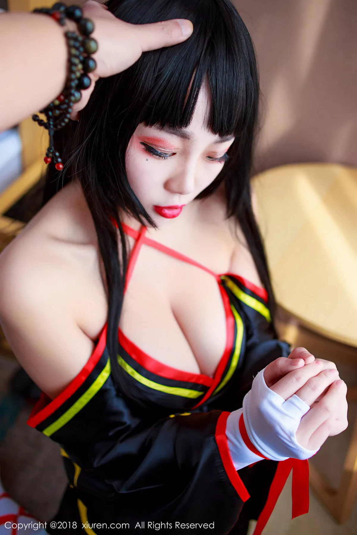 秀人集.com_[XiuRen秀人网]No.1118_嫩模米粒米粒私房COS露豪乳红色血滴子遮点极致诱惑写真50P