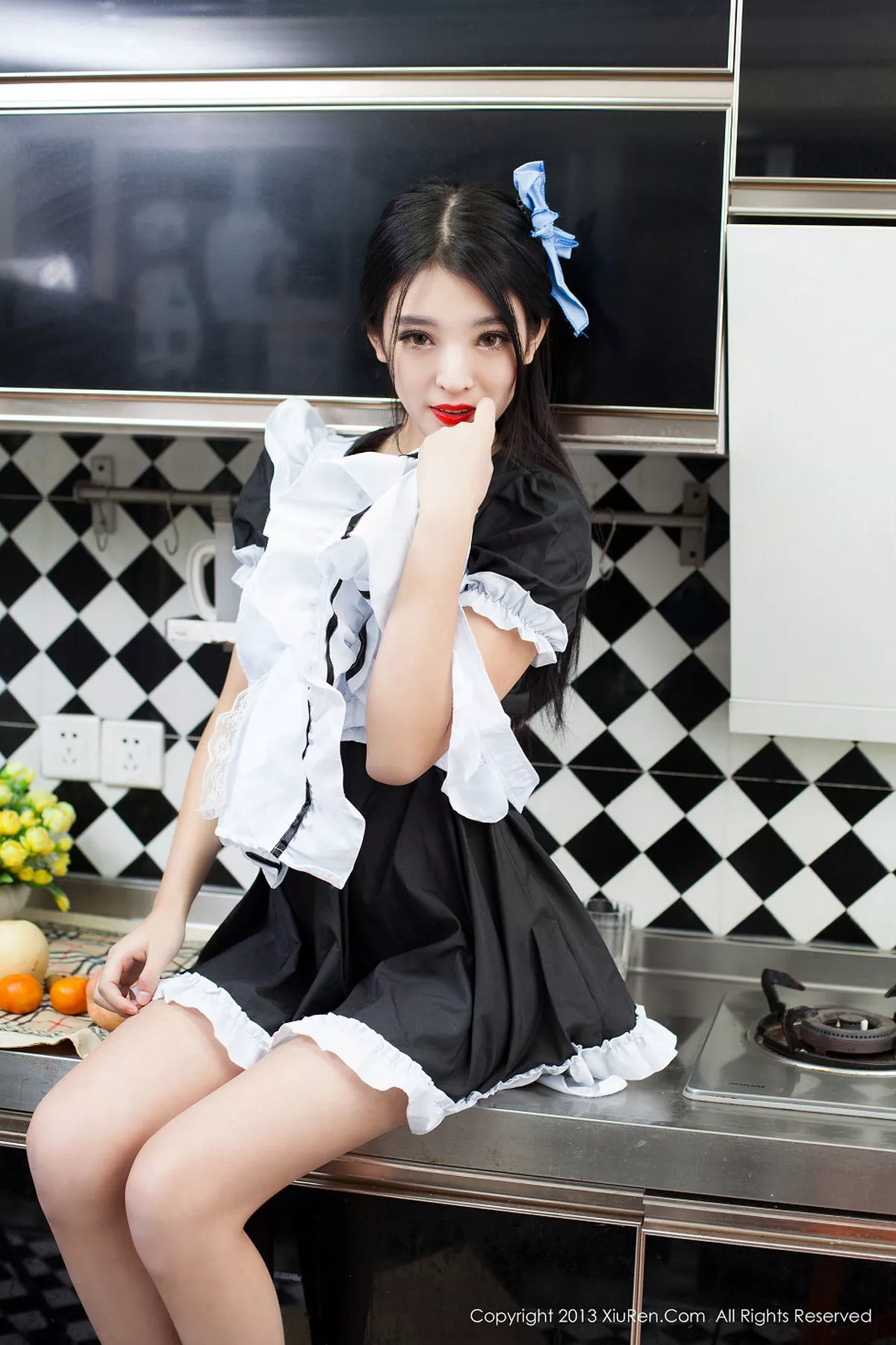 秀人集.com_[XiuRen秀人网]No.066_绝美女神陈大榕黑色女仆装性感厨娘系列写真秀110P