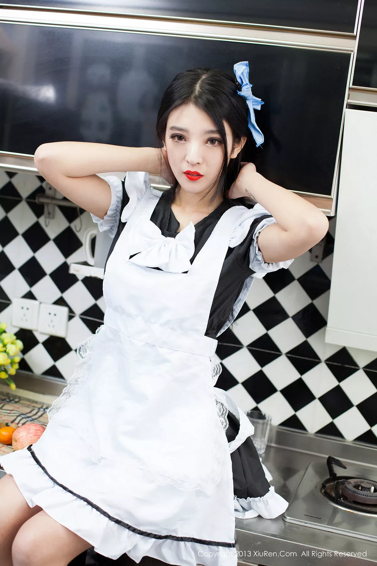 秀人集.com_[XiuRen秀人网]No.066_绝美女神陈大榕黑色女仆装性感厨娘系列写真秀110P