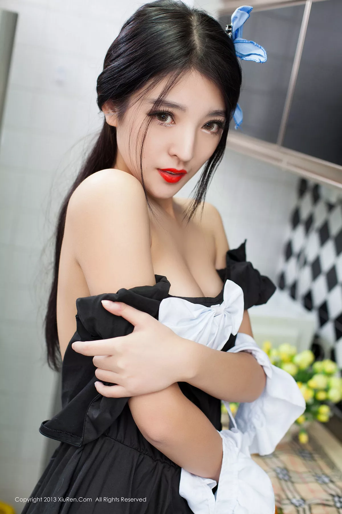 秀人集.com_[XiuRen秀人网]No.066_绝美女神陈大榕黑色女仆装性感厨娘系列写真秀110P