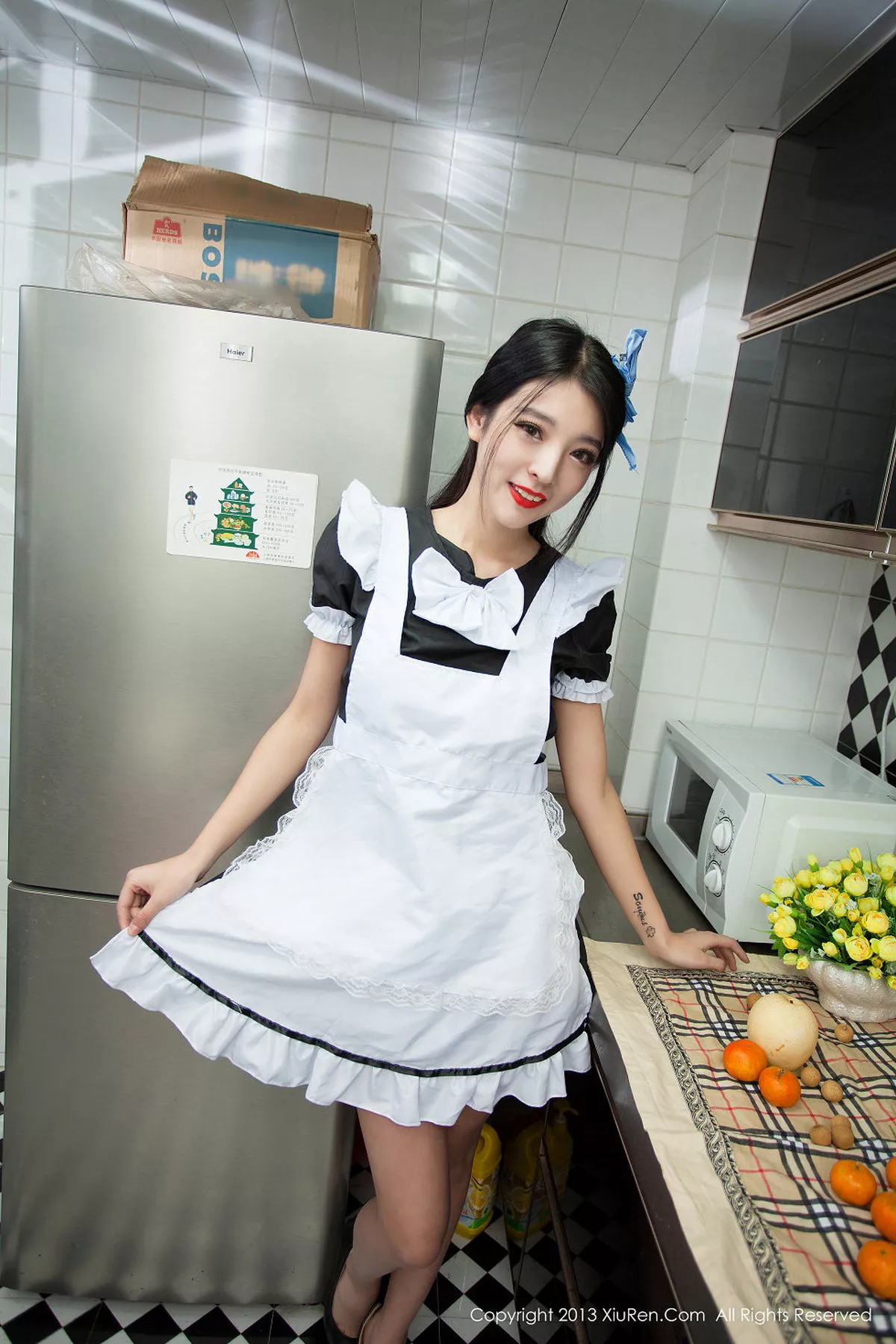 秀人集.com_[XiuRen秀人网]No.066_绝美女神陈大榕黑色女仆装性感厨娘系列写真秀110P