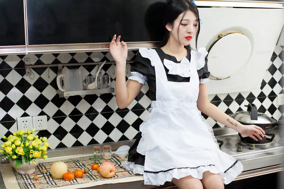 秀人集.com_[XiuRen秀人网]No.066_绝美女神陈大榕黑色女仆装性感厨娘系列写真秀110P