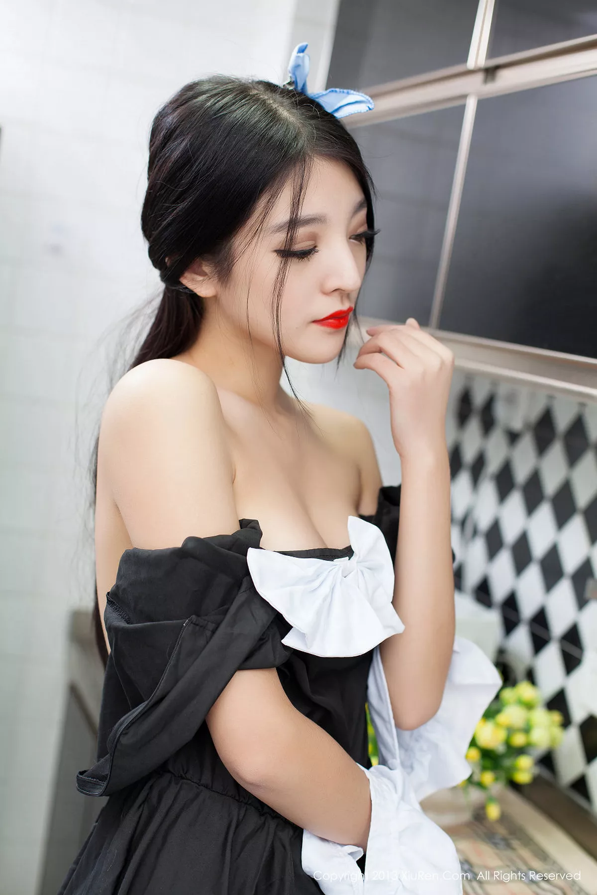 秀人集.com_[XiuRen秀人网]No.066_绝美女神陈大榕黑色女仆装性感厨娘系列写真秀110P