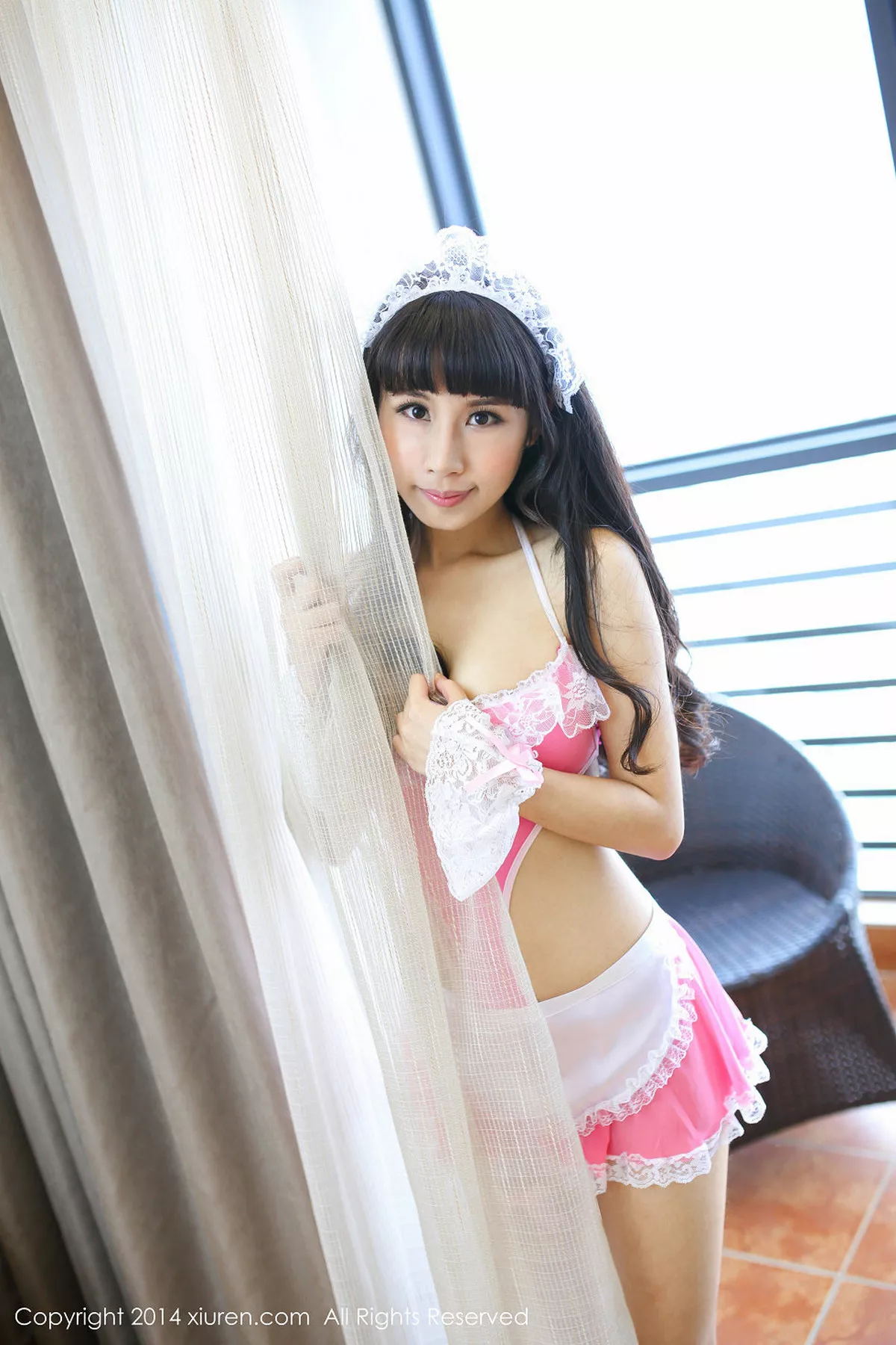 秀人集.com_[XiuRen秀人网]No.132_嫩模涵涵_blackangela粉红女仆装及黑丝兔女郎系列写真86P