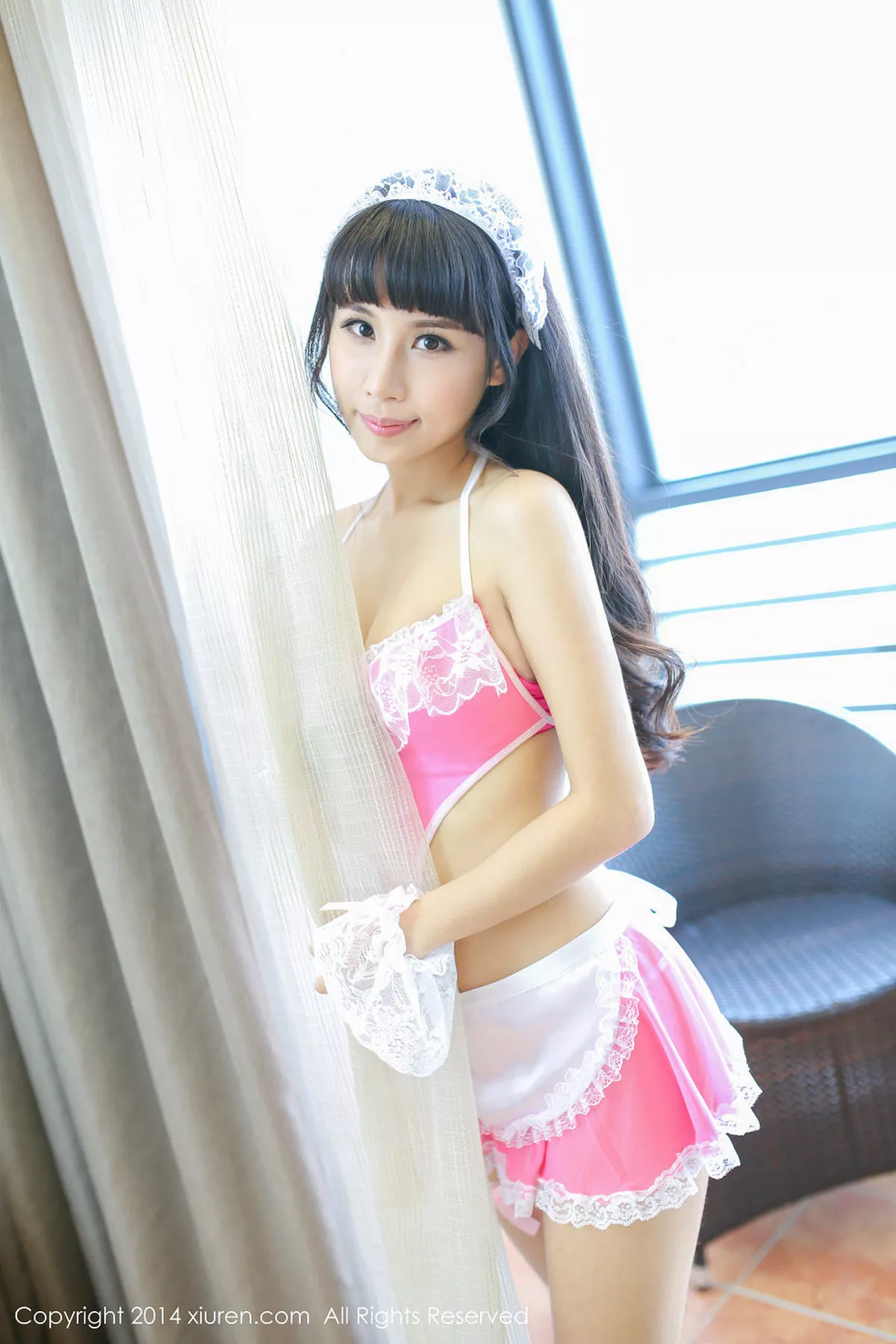 秀人集.com_[XiuRen秀人网]No.132_嫩模涵涵_blackangela粉红女仆装及黑丝兔女郎系列写真86P