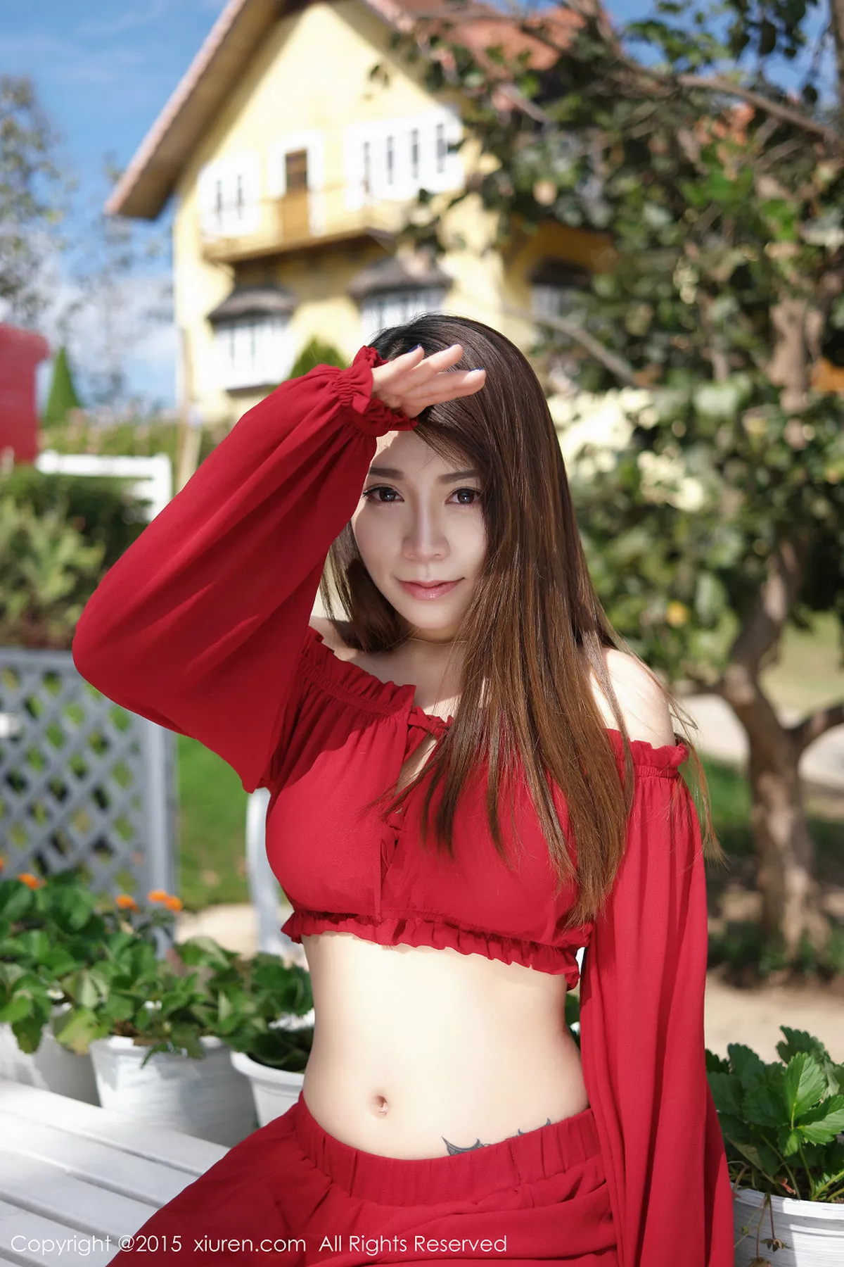 秀人集.com_[XiuRen秀人网]No.303_嫩模vetiver嘉宝贝儿泰国旅拍火红长裙性感迷人写真49P