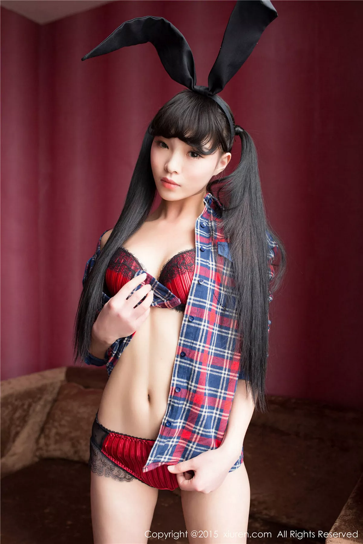 秀人集.com_[XiuRen秀人网]No.309_内地嫩模CyberJelly霜爷黑色兔女郎性感内衣写真47P