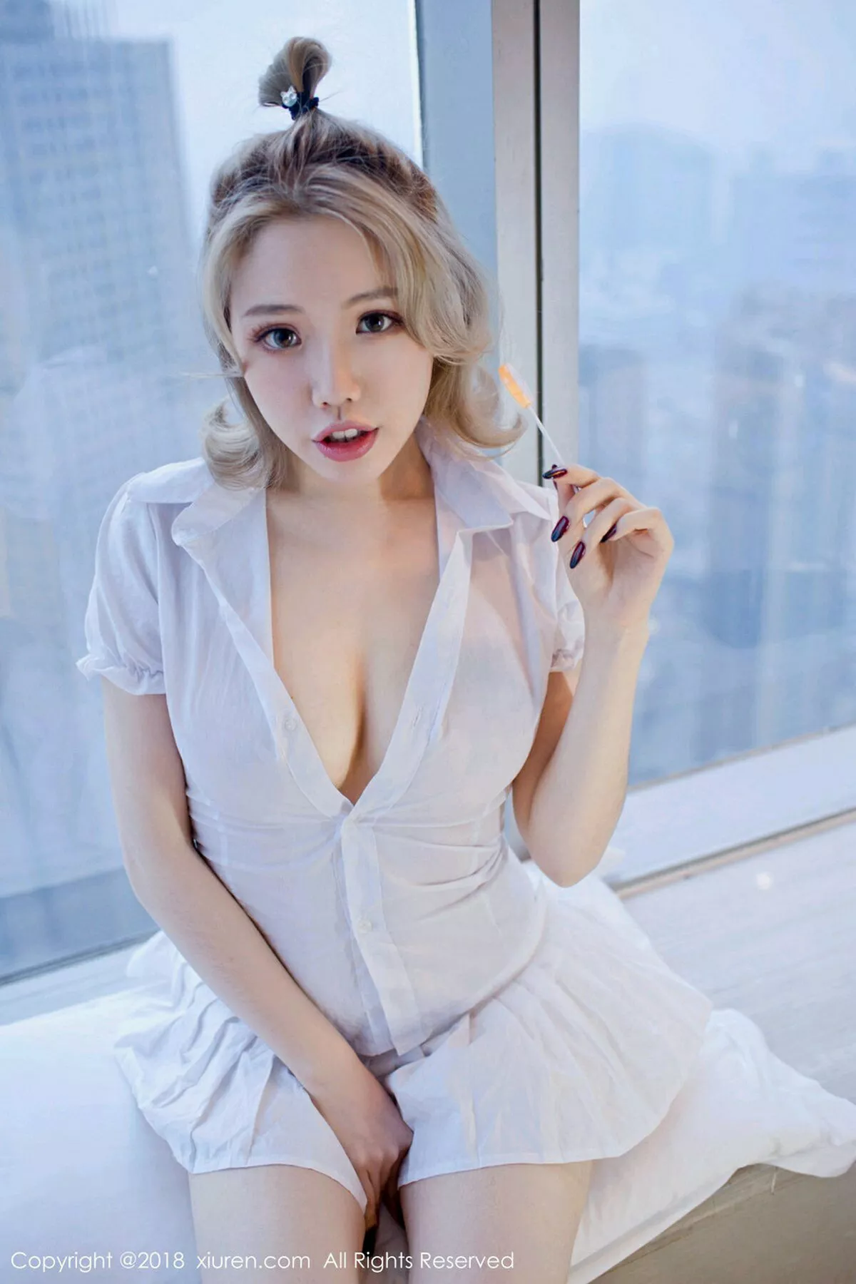 秀人集.com_[XiuRen秀人网]No.1235_女神黄乐然白衬衣配薄纱短裙透视秀豪乳翘臀极致诱惑写真56P