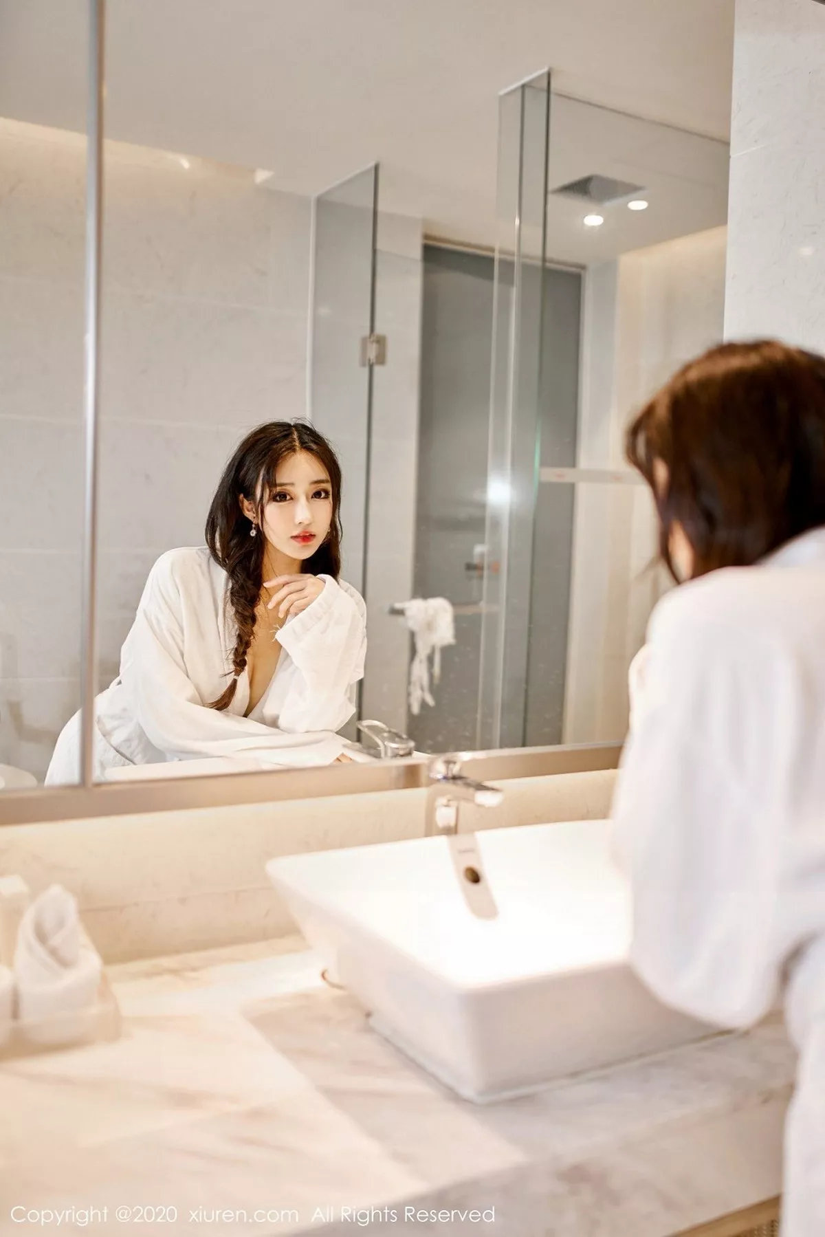 秀人集.com_[XiuRen秀人网]No.2037_嫩模Betty林子欣三亚旅拍明亮浴室内白色性感内衣湿身诱惑写真51P