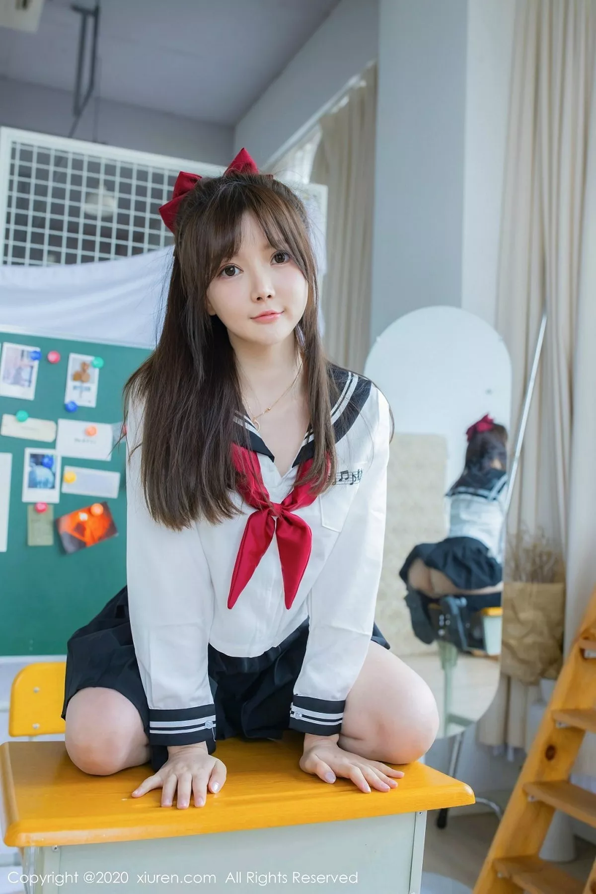 秀人集.com_[XiuRen秀人网]No.2193_嫩模糯美子Mini性感学生服主题真空露傲人豪乳极致诱惑写真50P