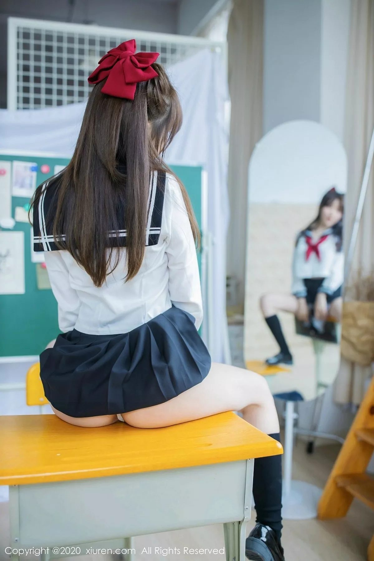 秀人集.com_[XiuRen秀人网]No.2193_嫩模糯美子Mini性感学生服主题真空露傲人豪乳极致诱惑写真50P