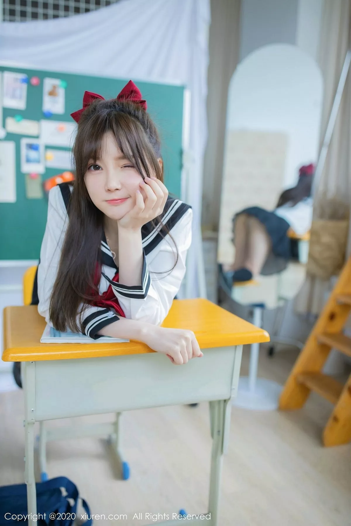 秀人集.com_[XiuRen秀人网]No.2193_嫩模糯美子Mini性感学生服主题真空露傲人豪乳极致诱惑写真50P