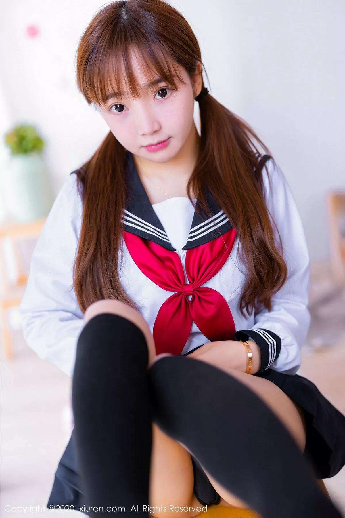 秀人集.com_[XiuRen秀人网]No.2196_嫩模团团子_una经典JK制服配黑色丁字裤秀翘臀撩人诱惑写真59P