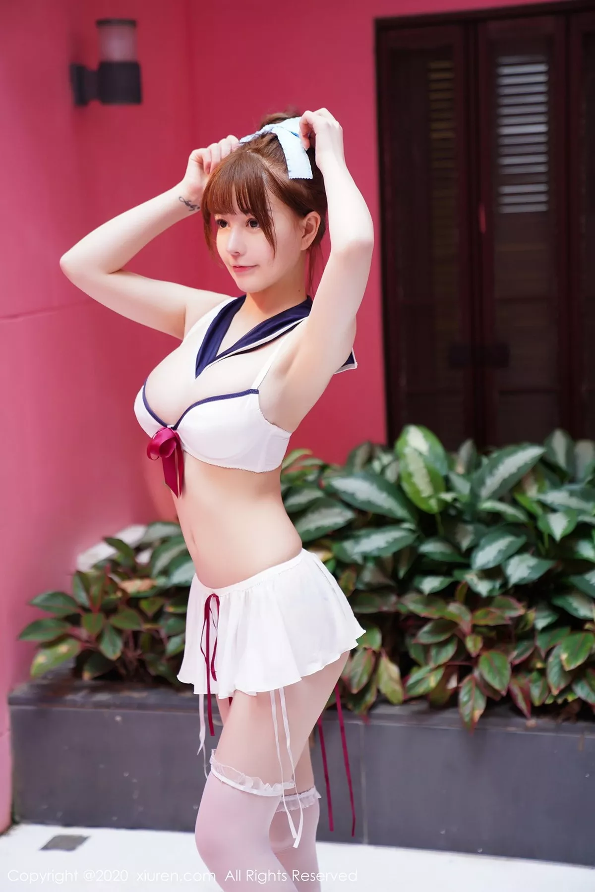 秀人集.com_[XiuRen秀人网]No.2243_嫩模UU酱水手服内衣主题户外半脱露傲人豪乳极致诱惑写真37P