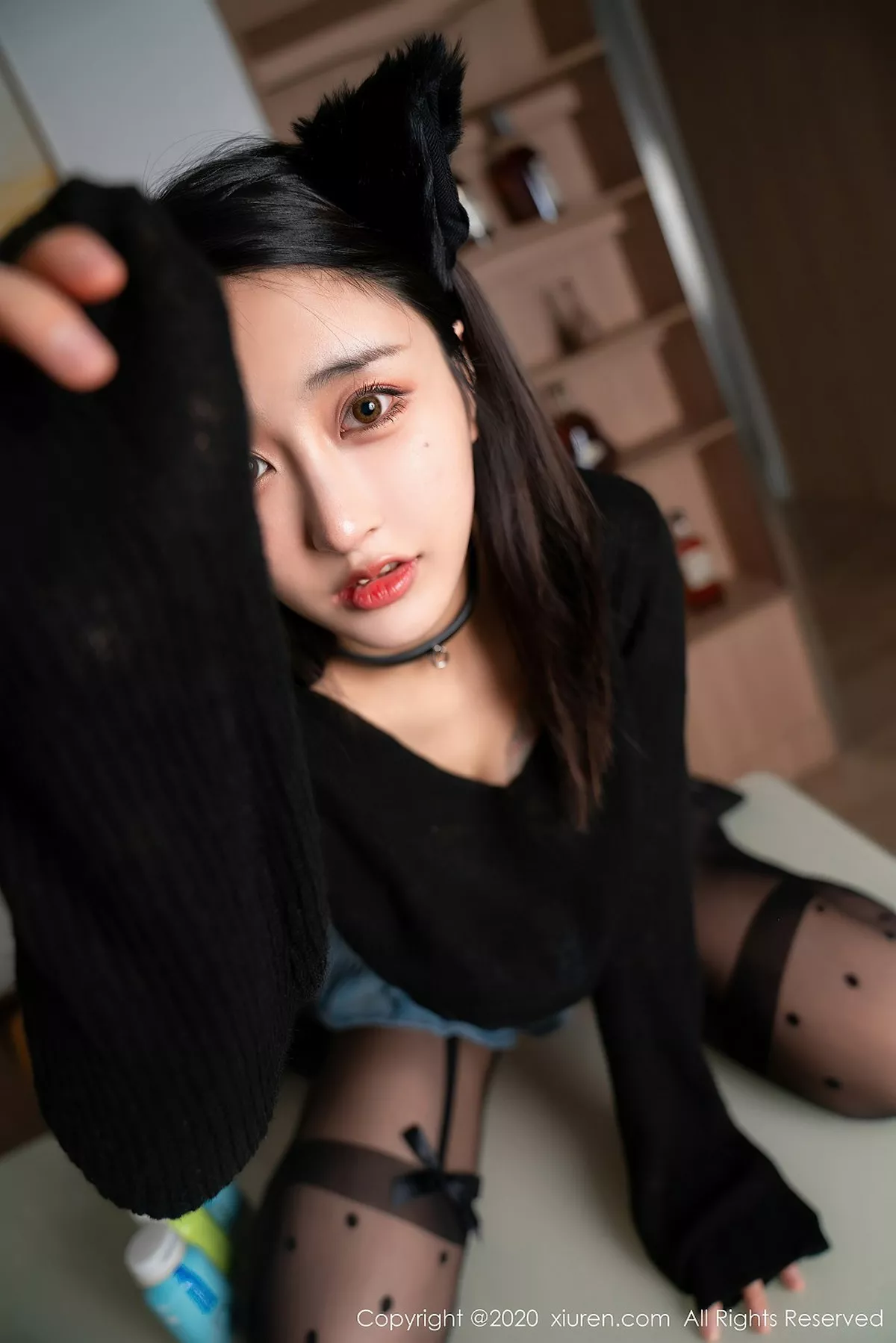 秀人集.com_[XiuRen秀人网]No.2529_嫩模林子欣Freya心愿旅拍黑猫变身主题开档黑丝裤袜极致诱惑写真68P