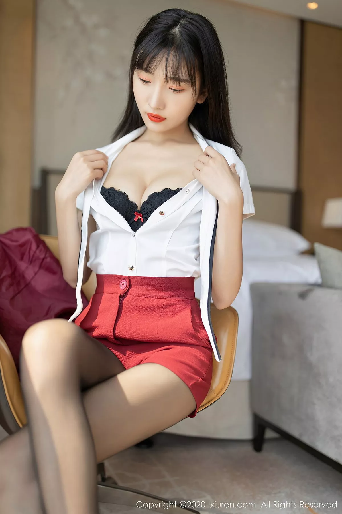 秀人集.com_[XiuRen秀人网]No.2604_嫩模陆萱萱私房红色飒爽职场西服下无内黑丝裤袜撩人诱惑写真66P