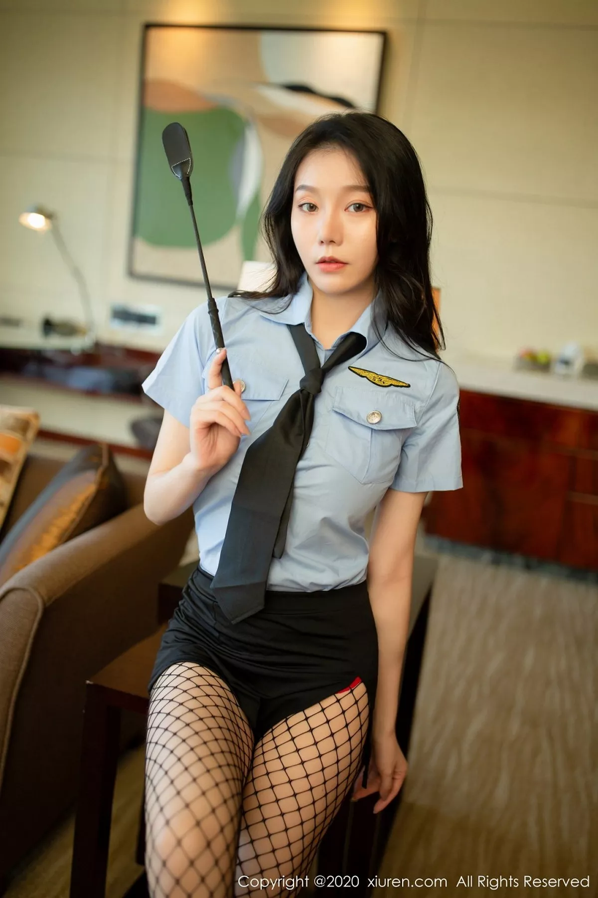 秀人集.com_[XiuRen秀人网]No.2670_嫩模安然Maleah警花主题半脱露猩红镂空内衣黑丝网袜极致诱惑写真67P