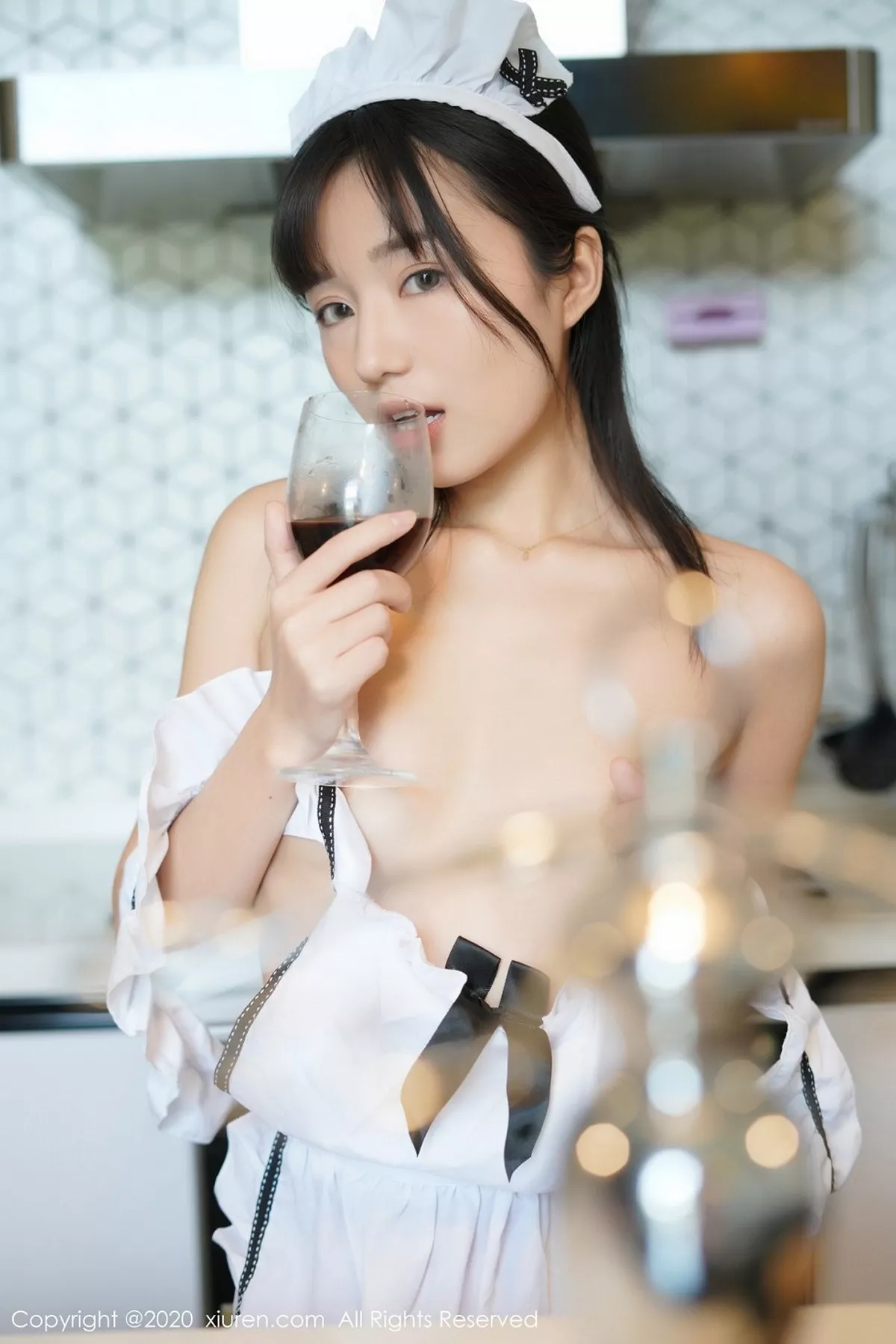 秀人集.com_[XiuRen秀人网]No.2676_嫩模仓井优香居家厨娘主题私房白色女仆装配丁字裤惹火诱惑写真37P