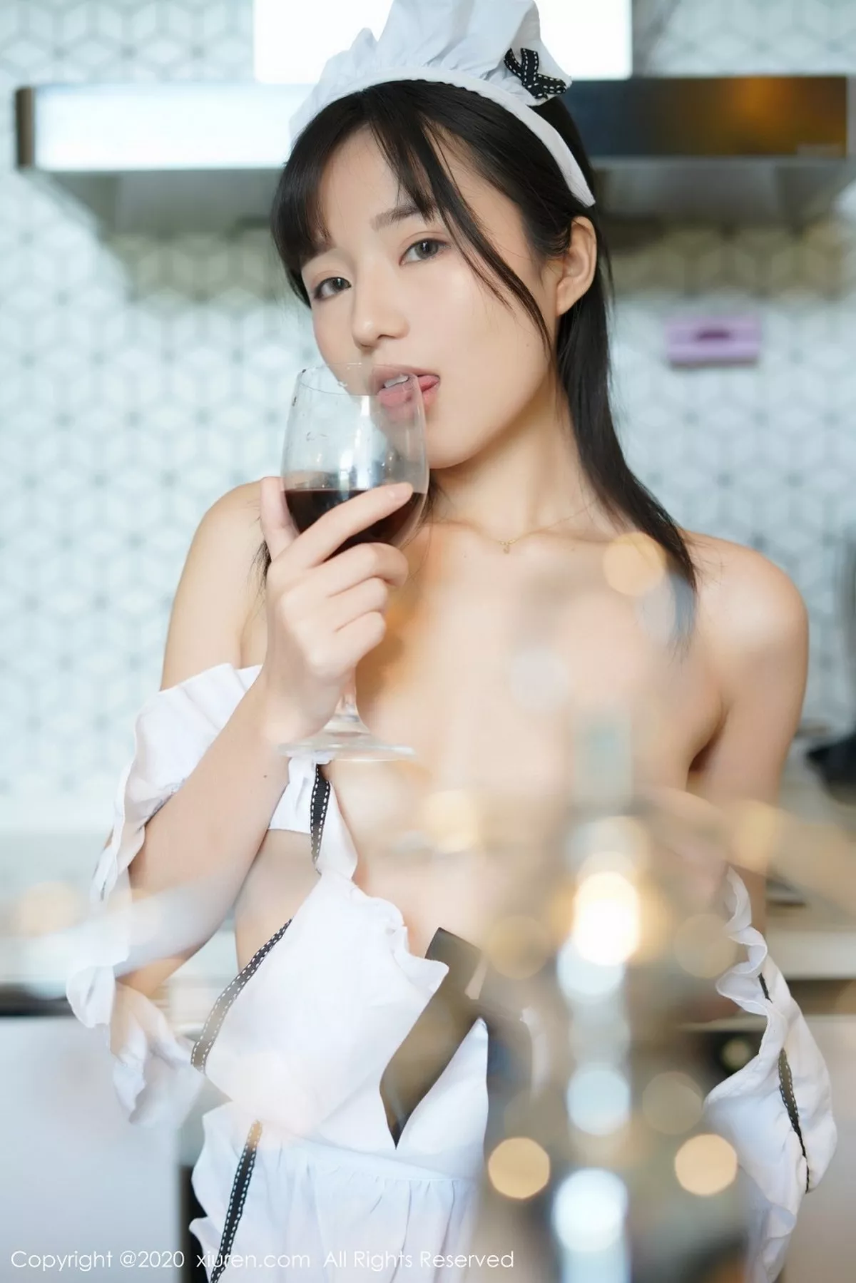 秀人集.com_[XiuRen秀人网]No.2676_嫩模仓井优香居家厨娘主题私房白色女仆装配丁字裤惹火诱惑写真37P