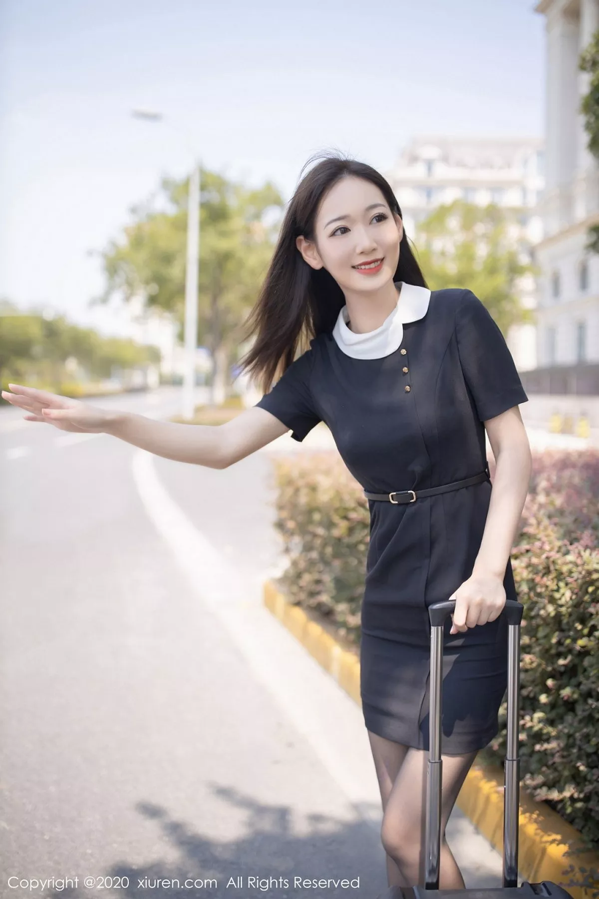 秀人集.com_[XiuRen秀人网]No.2815_嫩模唐安琪空乘制服主题下班半脱露黑色内衣配黑丝裤袜诱惑写真62P