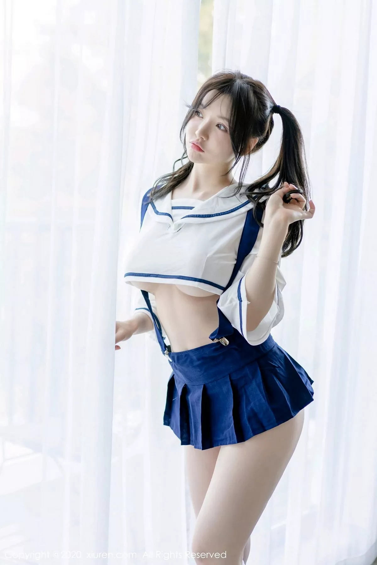 秀人集.com_[XiuRen秀人网]No.2778_女神糯美子Mini清纯双马尾校服主题半脱秀豪乳翘臀诱惑写真35P