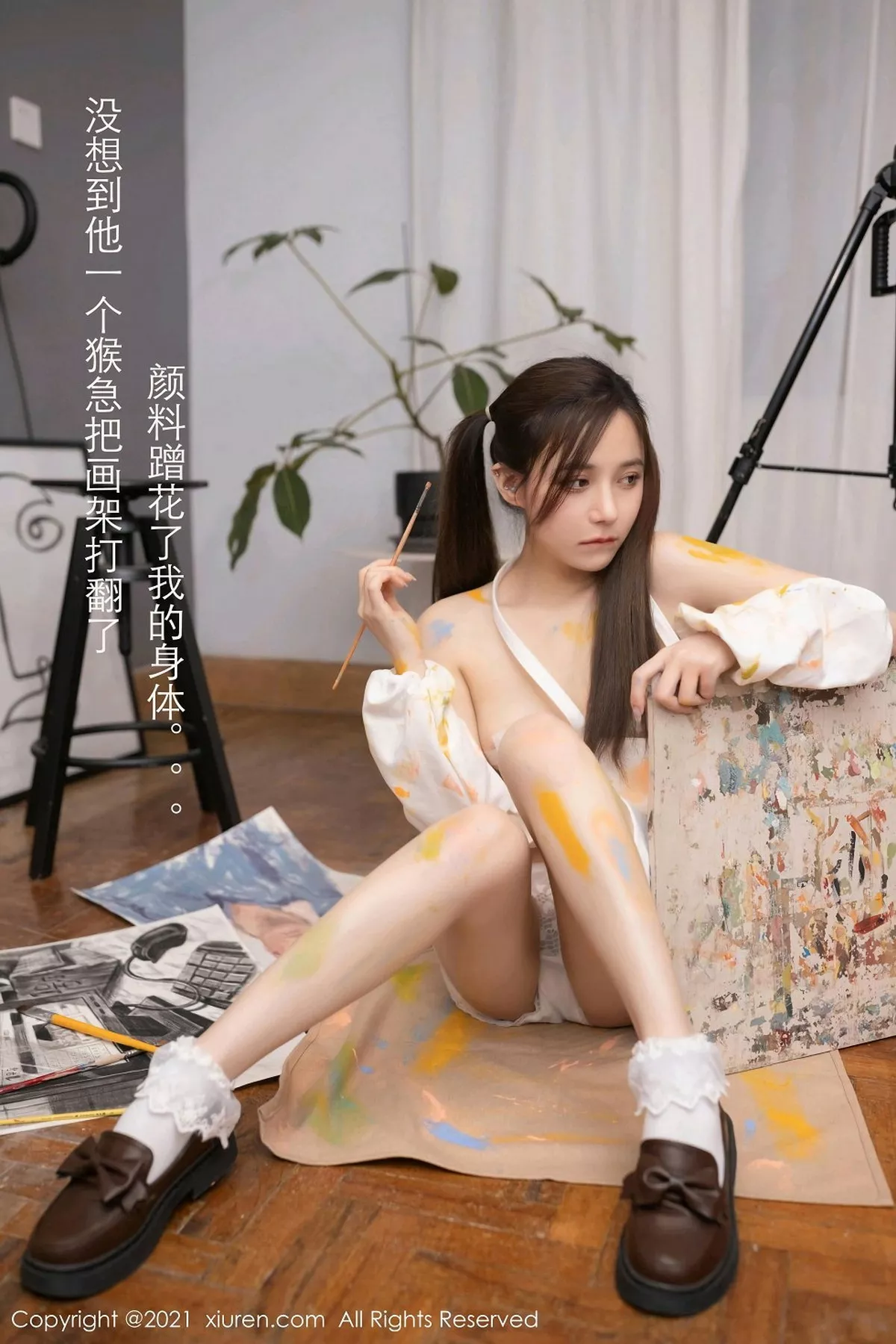 秀人集.com_[XiuRen秀人网]No.3048_嫩模鱼子酱Fish邻居小哥哥画室主题半脱露完美身材诱惑写真70P